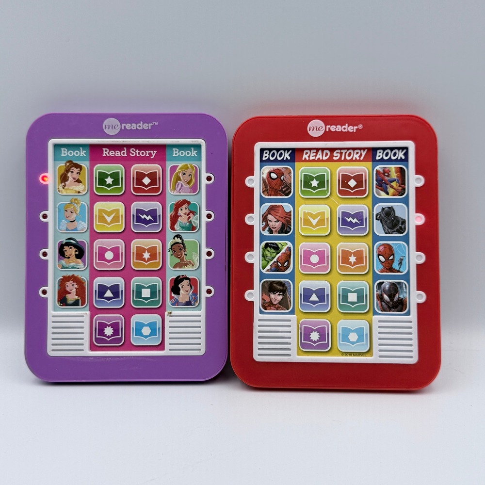 Me Reader Electronic‎ Storybook Pad Lot Disney Princess Marvel Spider-Man
